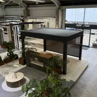 Anthracite Grey 4x3 Deluxe Metal Pergola with optional blinds