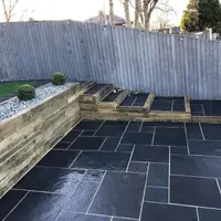 Midnight Black Limestone Paving Patio Pack