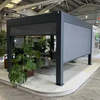 Anthracite Grey 4x4 Deluxe Metal Pergola with optional blinds