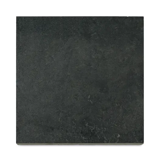 Square of Charcoal porcelain seen from above to show deep colour of plank paving.