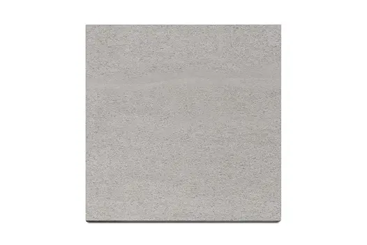 Close-up swatch of Cheshire Silver Porcelain Paving, highlighting its light grey tones and subtle stone-effect texture.