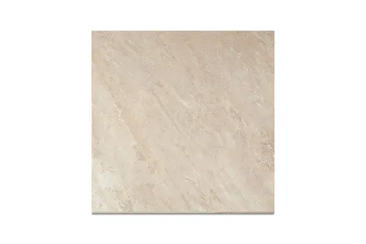 Close-up swatch of Gaja Beige Porcelain Paving, showcasing its warm beige tones and subtle stone-effect texture.