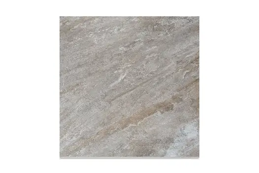 Close-up swatch of Gaja Grey Porcelain Paving, highlighting its soft stone-effect texture and grey tones.