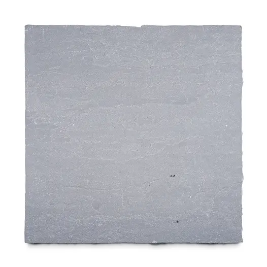 Single Kandla Grey Indian sandstone slab seen from above, showing riven surface texture and markings. Free UK delivery available.