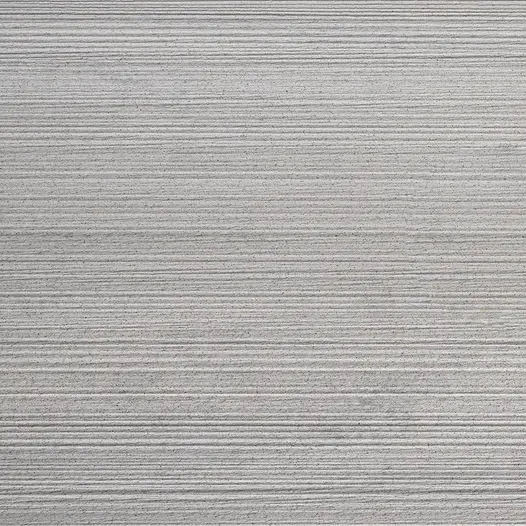 Close-up swatch of DesignBoard fascia in Luna, displaying a pale grey woodgrain pattern.