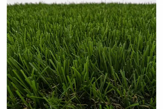 A close-up showing realistic colour variations in artificial grass.