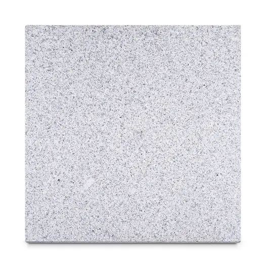 Single Silver Grey granite slab seen from above, showing even surface texture and speckled markings. Free UK delivery available.