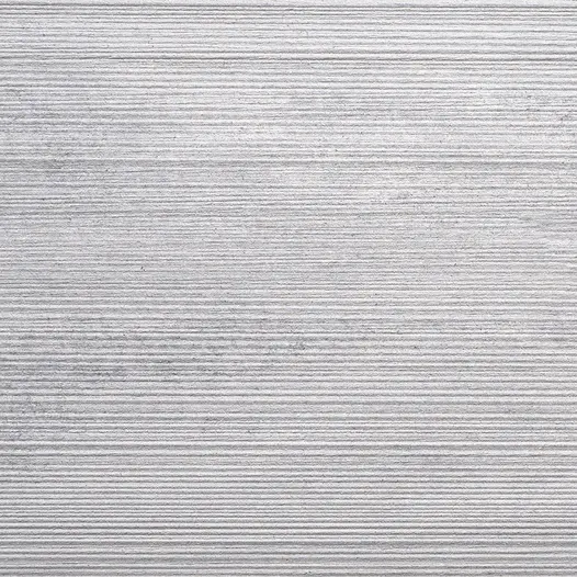 Close-up swatch of DesignBoard fascia in Silver, showing a bright silver-grey woodgrain finish.