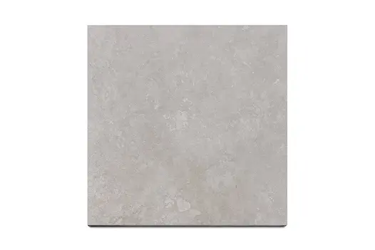 Travertine Cross Grey Porcelain Paving Slabs in 900x600mm with cloudy grey pattern and rectified edges.
