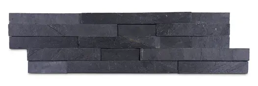 Black Sandstone Cladding panel, 4 blocks wide, showing colour and variation in textures. Free UK delivery available.