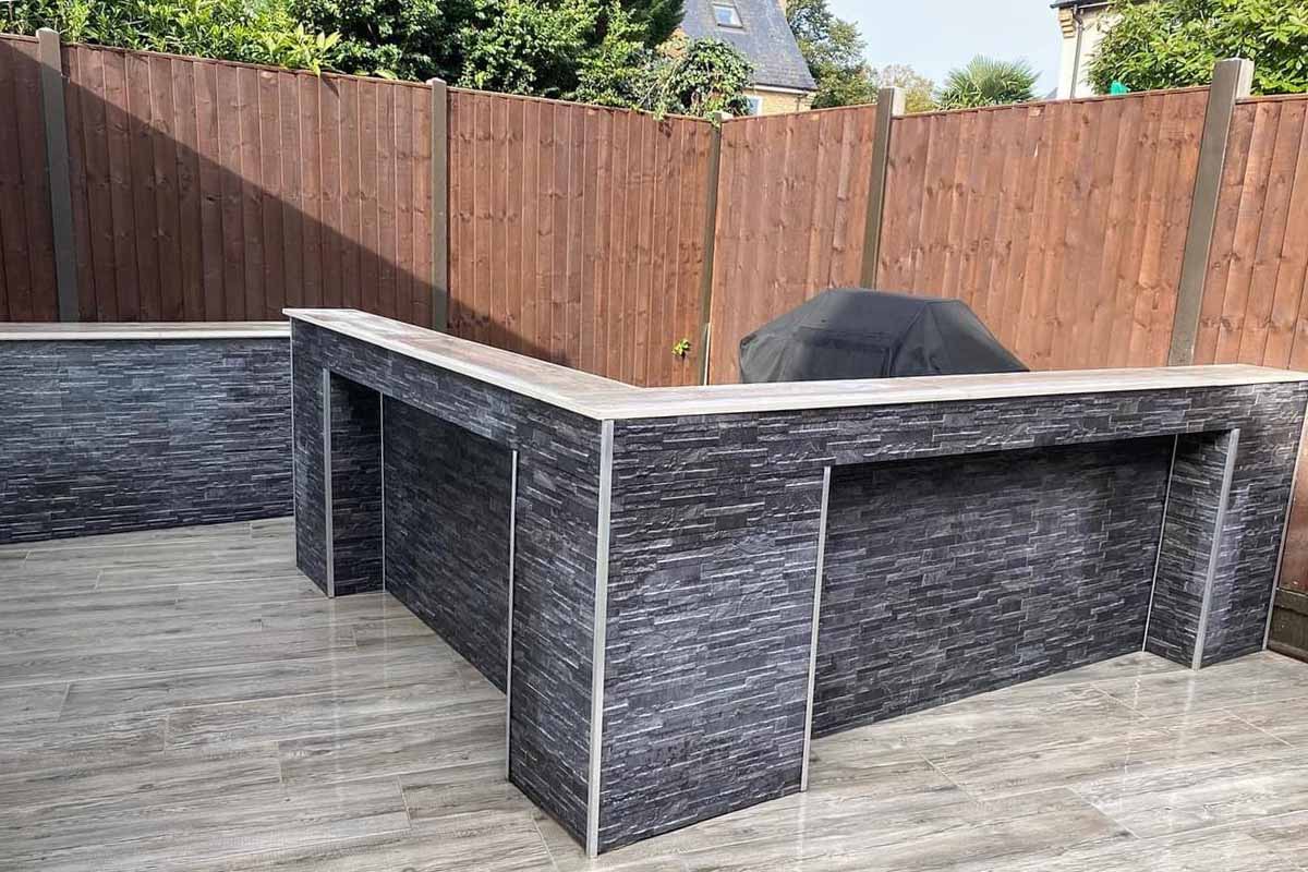 Ocean Ardesia Porcelain Cladding | Garden Wall | Cheshire Paving Stones